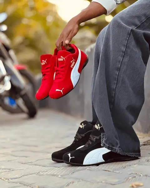 red and black puma speed cat